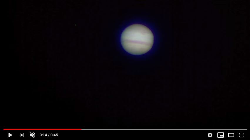 木星の動画（Ｄ８０ｍｍ ＦＬ１０００ｍｍ鏡筒／アトラス８０、のっぽさん）